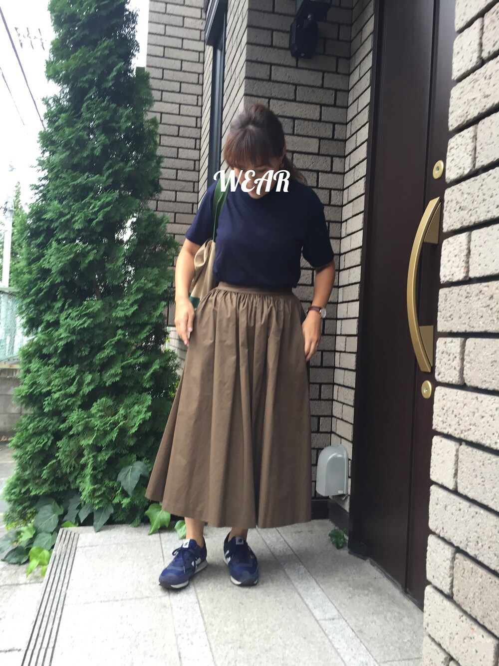 「シンプル、ootd、UNIQLO、ママファッション、オトナカジュアル、大人カジュアル、シンプルコーデ、秋のコーデ」｜「UNIQLOのアイテム（Tシャツ/カットソー、ブルー系）」を使った、Jun*さん（レディース・157cm）の夏コーディネートの1枚目の写真