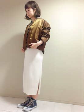 「Abahouse Devinette（ドゥヴィネット）のアイテム（ジャケット/アウター）」を使った、渡辺さん（レディース・152cm）の冬コーディネート