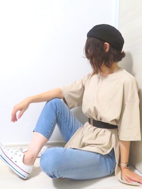 「CONVERSE（コンバース）のconverse（コンバース） ALL STAR OX（オールスターOX）（スニーカー）」を使った、𝔸𝕐 𝕞𝕠𝕞さん（レディース・150cm）の夏コーディネート