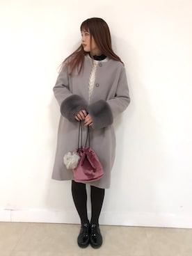 「archives（アルシーヴ）のアイテム（その他アウター）」を使った、あっちゃんさん（レディース・155cm）の冬コーディネート