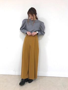 「マスタードイエロー」｜あっちゃんさん（レディース・155cm）の冬コーディネート