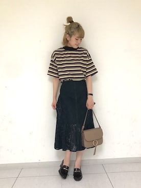 「archives（アルシーヴ）のアイテム（シューズ）」を使った、あっちゃんさん（レディース・155cm）の夏コーディネート