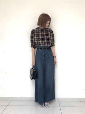 「archives（アルシーヴ）のアイテム（シューズ）」を使った、あっちゃんさん（レディース・155cm）の夏コーディネート