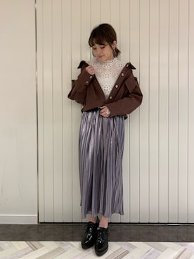 「archives（アルシーヴ）のアイテム（その他アウター）」を使った、あっちゃんさん（レディース・156cm）の冬コーディネート