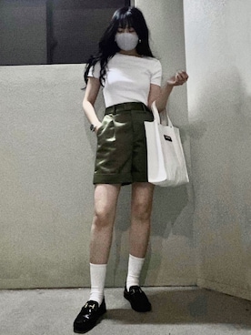 「Paragraph（パラグラフ）のアイテム（バッグ）」を使った、あっちゃんさん（レディース・156cm）の夏コーディネート