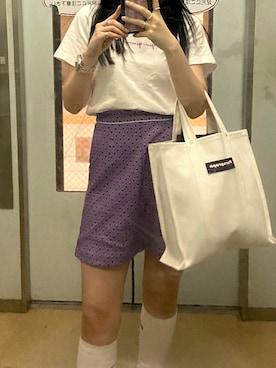 「Paragraph（パラグラフ）のアイテム（バッグ）」を使った、あっちゃんさん（レディース・156cm）の夏コーディネート