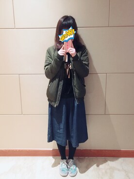 「学校」｜「アイテム（ナイロンジャケット）」を使った、Woaytiさん（レディース・158cm）の春コーディネート