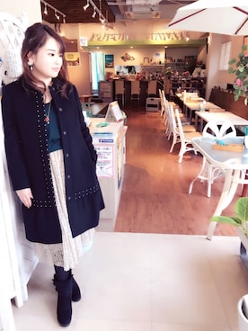 「UNTITLED（アンタイトル）のアイテム（ブーツ）」を使った、YURIさん（レディース・160cm）の冬コーディネート