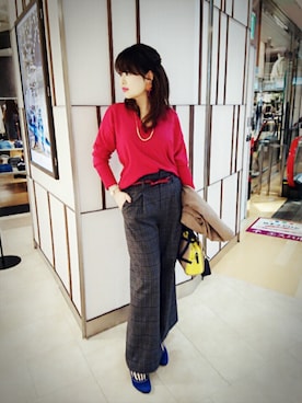 「イロチ買い」｜「アイテム（アクセサリー）」を使った、YURIさん（レディース・160cm）の秋コーディネート