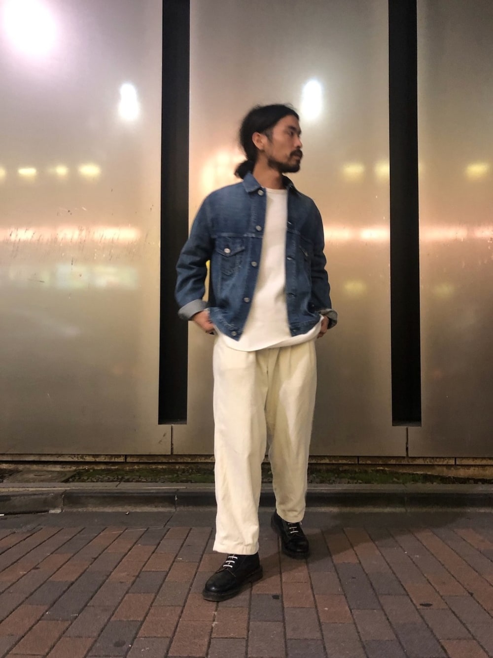 「kuro、19aw、3rd、サーマル」｜「KUROの【KURO クロ】3rdタイプGジャン / KARLA DENIM JACKET WASH 01（デニムジャケット、ブルー系）」を使った、DAYAMA73さん（メンズ・170cm）の秋コーディネートの1枚目の写真