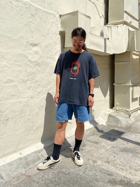 「KURO（クロ）のアイテム」を使った、DAYAMA73さん（メンズ・170cm）の夏コーディネート