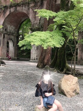 「no brand（ノーブランド）のアイテム（デニムパンツ、ブルー系）」を使った、saku＊さん（キッズ）の夏コーディネート