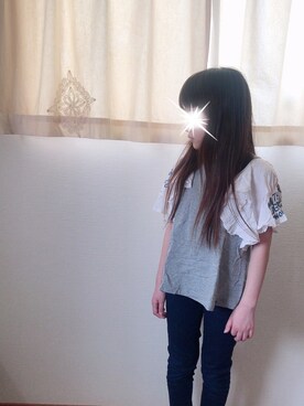 「NEEDLE WORKS（ニードルワークス）のアイテム」を使った、saku＊さん（キッズ・130cm）の夏コーディネート