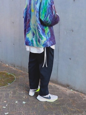 「NAMACHEKO（ナマチェコ）のアイテム（ニット/セーター、ブルー系）」を使った、K.T.Oさん（メンズ・183cm）の冬コーディネート