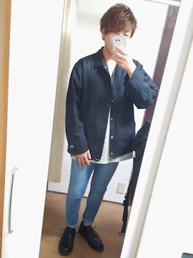 「爽やかコーデ」｜「アイテム（その他アウター）」を使った、デニーロさん（メンズ・168cm）の春コーディネート