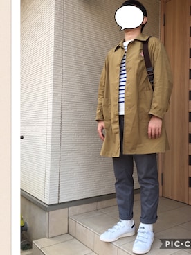 「スラックスパンツ」｜「アイテム（その他アウター）」を使った、HaruFumiさん（メンズ・170cm）の春コーディネート