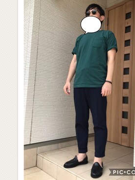 「CHAMULA（チャムラ）のアイテム（スリッポン）」を使った、HaruFumiさん（メンズ・170cm）の春コーディネート