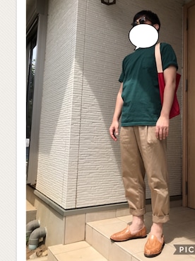 「CHAMULA（チャムラ）のアイテム（サンダル）」を使った、HaruFumiさん（メンズ・170cm）の夏コーディネート