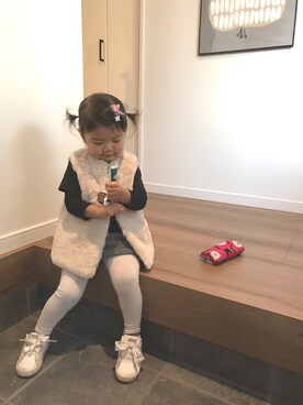「アイテム（スカート）」を使った、me-☆i-さん（キッズ・90cm）の秋コーディネート