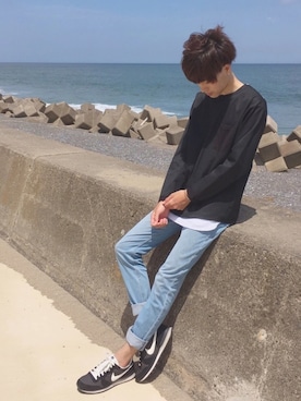 「アイテム（バングル/リストバンド）」を使った、おかもさん（メンズ・174cm・20代）の春コーディネート
