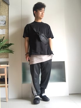 「wip（ウィップ）のアイテム」を使った、林宜弘さん（メンズ・165cm）の春コーディネート