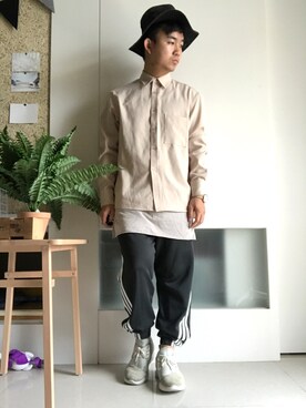 「kicks」｜「アイテム（スラックス）」を使った、林宜弘さん（メンズ・165cm）の春コーディネート