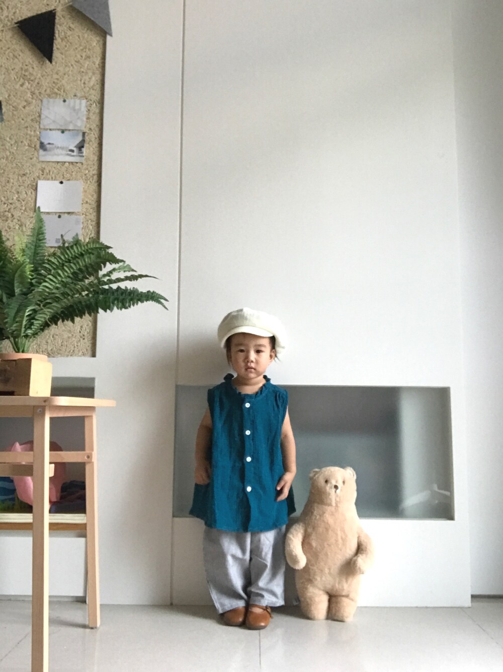 「summer、girl、kids」｜「moshimoshiのアイテム（おもちゃ、ゴールド系）」を使った、林宜弘さん（キッズ・90cm）の夏コーディネートの1枚目の写真