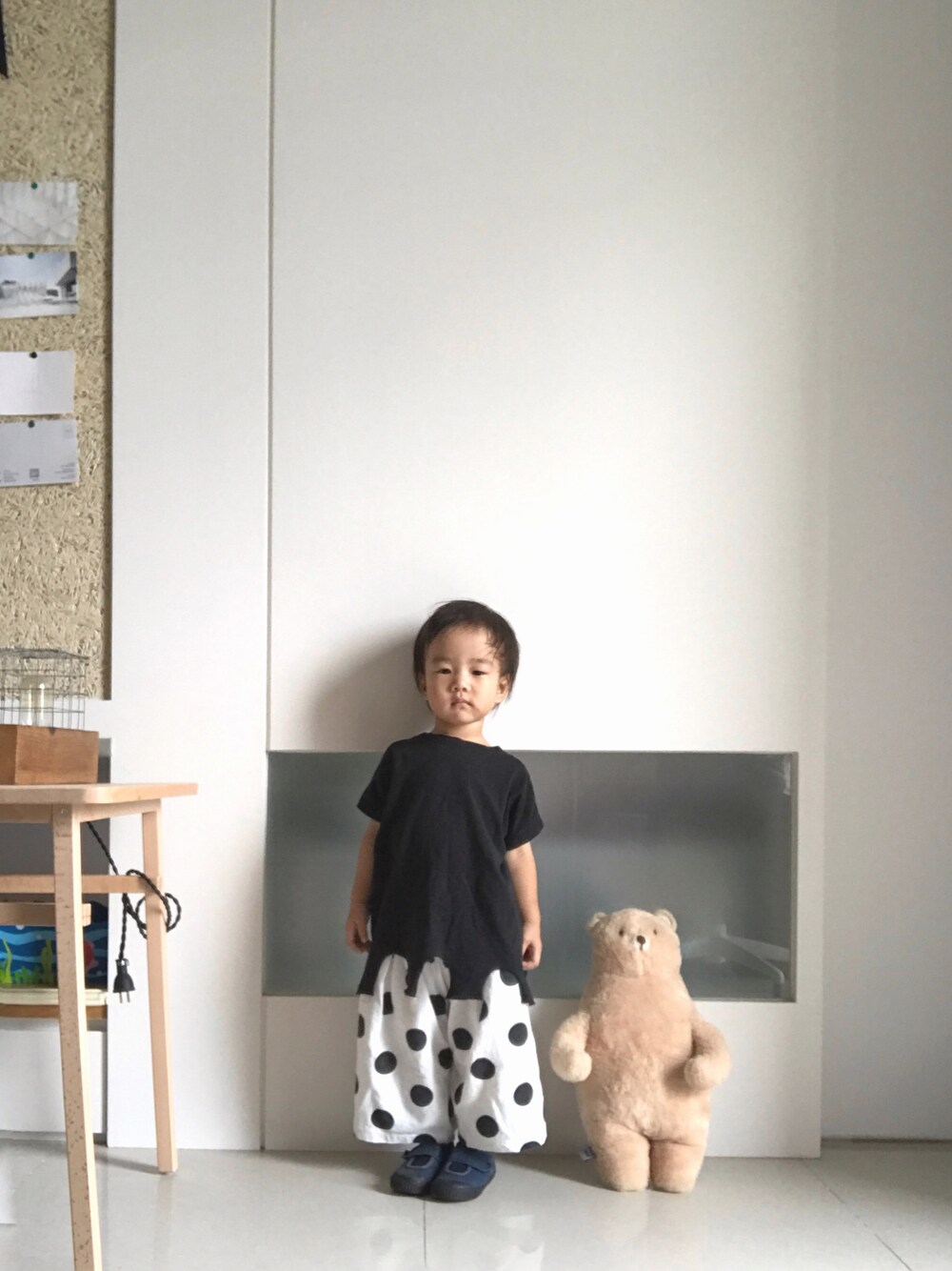 「kids、summer」｜「moshimoshiのアイテム（おもちゃ、ゴールド系）」を使った、林宜弘さん（キッズ・90cm）の夏コーディネートの1枚目の写真