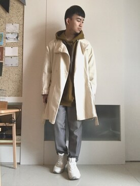 「PUMA thunder spectra」｜林宜弘さん（メンズ・165cm）の冬コーディネート