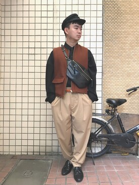 「McVingのアイテム」を使った、林宜弘さん（メンズ・165cm）の冬コーディネート