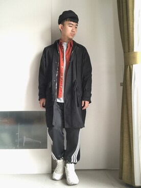 「PUMA thunder spectra」｜林宜弘さん（メンズ・165cm）の冬コーディネート