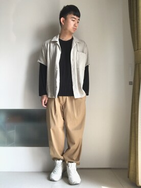 「PUMA thunder spectra」｜林宜弘さん（メンズ・165cm）の春コーディネート