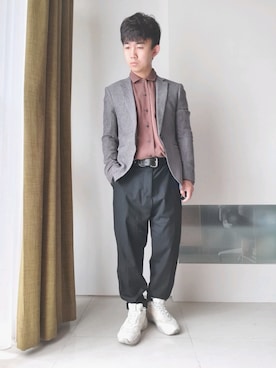 「PUMA thunder spectra」｜林宜弘さん（メンズ・165cm）の春コーディネート