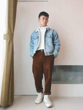 「PUMA thunder spectra」｜林宜弘さん（メンズ・165cm）の冬コーディネート