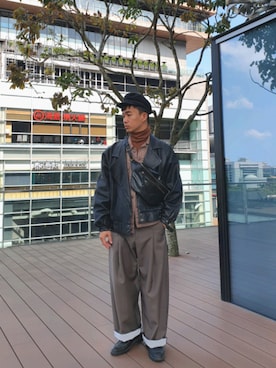 「McVingのアイテム」を使った、林宜弘さん（メンズ・165cm）の冬コーディネート