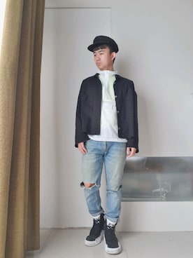 「nike sb 」｜「アイテム（ジャージ）」を使った、林宜弘さん（メンズ・165cm）の冬コーディネート