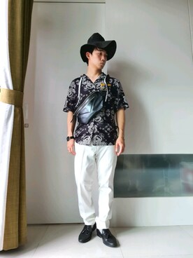 「pattern shirt」｜林宜弘さん（メンズ・165cm）の春コーディネート