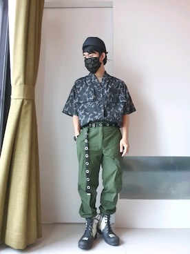 「HARE」｜「アイテム（レインシューズ）」を使った、林宜弘さん（メンズ・165cm）の春コーディネート