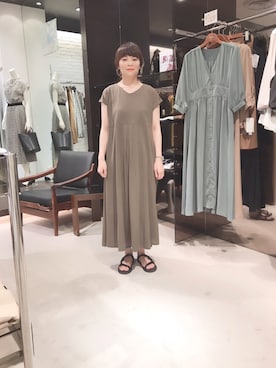 「INTERPLANET（インタープラネット）のアイテム（ワンピース/ドレス）」を使った、takakoさん（レディース・157cm）の夏コーディネート