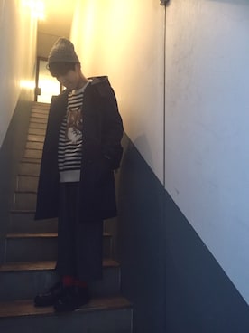 「Alexander McQueen（アレキサンダーマックイーン）のアイテム（パンツ）」を使った、Kohei   Ogawa さん（メンズ・169cm）の冬コーディネート