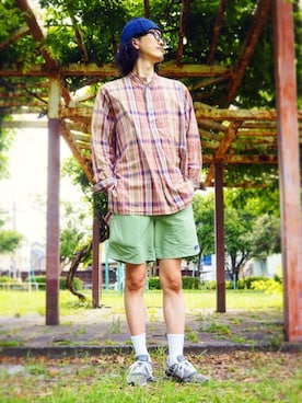 「TATAMIZE（タタミゼ）のアイテム」を使った、nagomiclosetさん（メンズ・184cm）の夏コーディネート