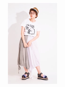 「Y's（ワイズ）のアイテム（サンダル）」を使った、PLAYFULさん（レディース・157cm）の夏コーディネート