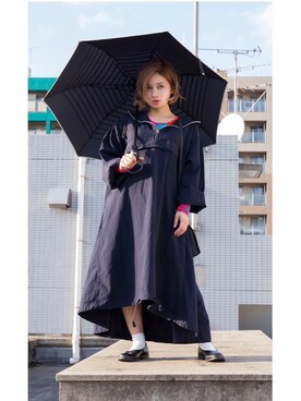 「日焼け対策」｜「アイテム（ワンピース/ドレス）」を使った、PLAYFULさん（レディース・153cm）の春コーディネート