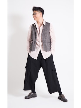 「McQ Alexander McQueen（マックキューアレキサンダーマックイーン）のアイテム（トップス）」を使った、PLAYFULさん（メンズ・178cm）の春コーディネート