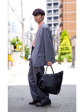 「古着好きな人と繋がりたい」｜「アイテム（セットアップ）」を使った、PLAYFULさん（メンズ・181cm）の夏コーディネート
