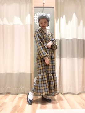 「Samansa Mos2 blue」｜「アイテム（バレエシューズ）」を使った、ＡＩＲＩさん（レディース・153cm）の秋コーディネート