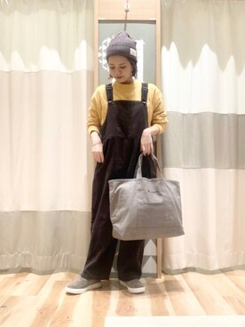 「Samansa Mos2 blue」｜「アイテム（ニットキャップ/ビーニー）」を使った、ＡＩＲＩさん（レディース・153cm）の秋コーディネート