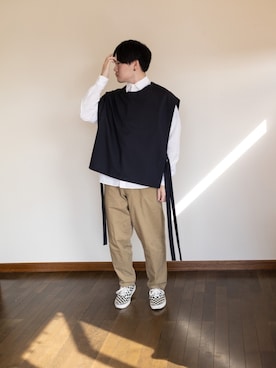 「RYO TAKASHIMA（リョウタカシマ）のアイテム（ベスト）」を使った、みなれんさん（メンズ・168cm）の春コーディネート