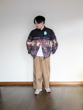 「UNDERCOVER（アンダーカバー）のアイテム（ナイロンジャケット）」を使った、みなれんさん（メンズ・168cm）の春コーディネート