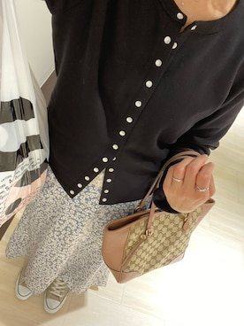 「Omekashi（オメカシ）のVレースフレンチプルオーバー（Tシャツ/カットソー）」を使った、krh810さん（レディース・154cm）の秋コーディネート